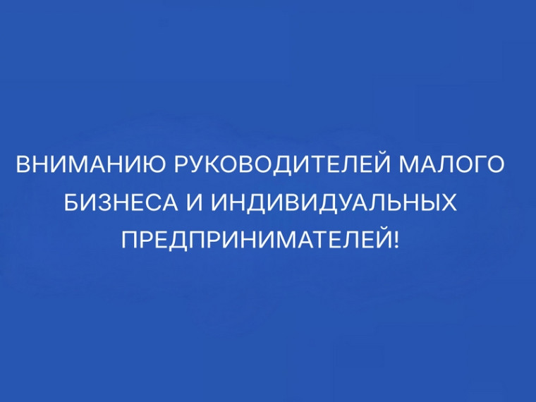 Вниманию руководителей малого бизнеса и индивидуальных предпринимателей!. Вниманию руководителей малого бизнеса и индивидуальных предпринимателей!.